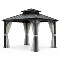 Aluminium Pavillon mit Polycarbonat Dach Schwarz 300x300 cm