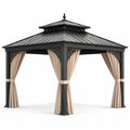 Aluminium Pavillon mit Stahl-Dach Beige Vorhänge 3x3m