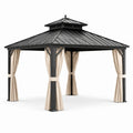 Aluminium Pavillon mit Stahlüberdachung 3x3m mit Vorhängen