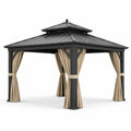 Gartenpavillon aus Aluminium und Stahl mit Polyester-Vorhängen