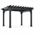Pergola aus Kiefernholz Schwarz Rechteckig 300x400x250 cm