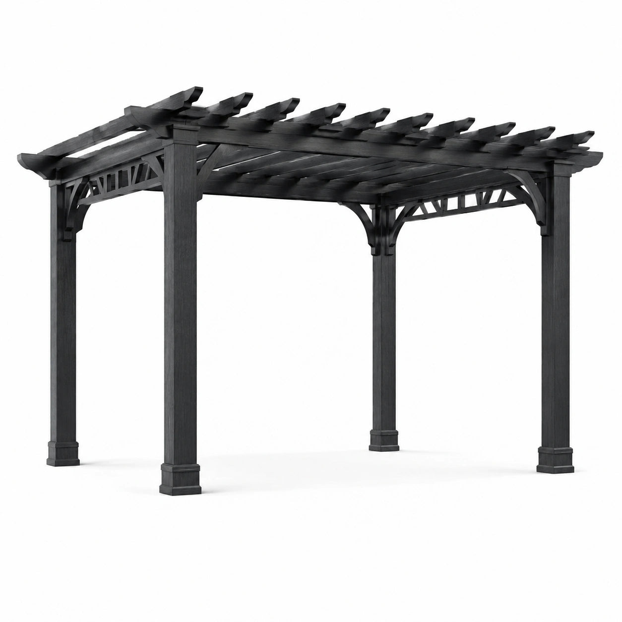 Pergola aus Kiefernholz Schwarz Rechteckig 300x400x250 cm