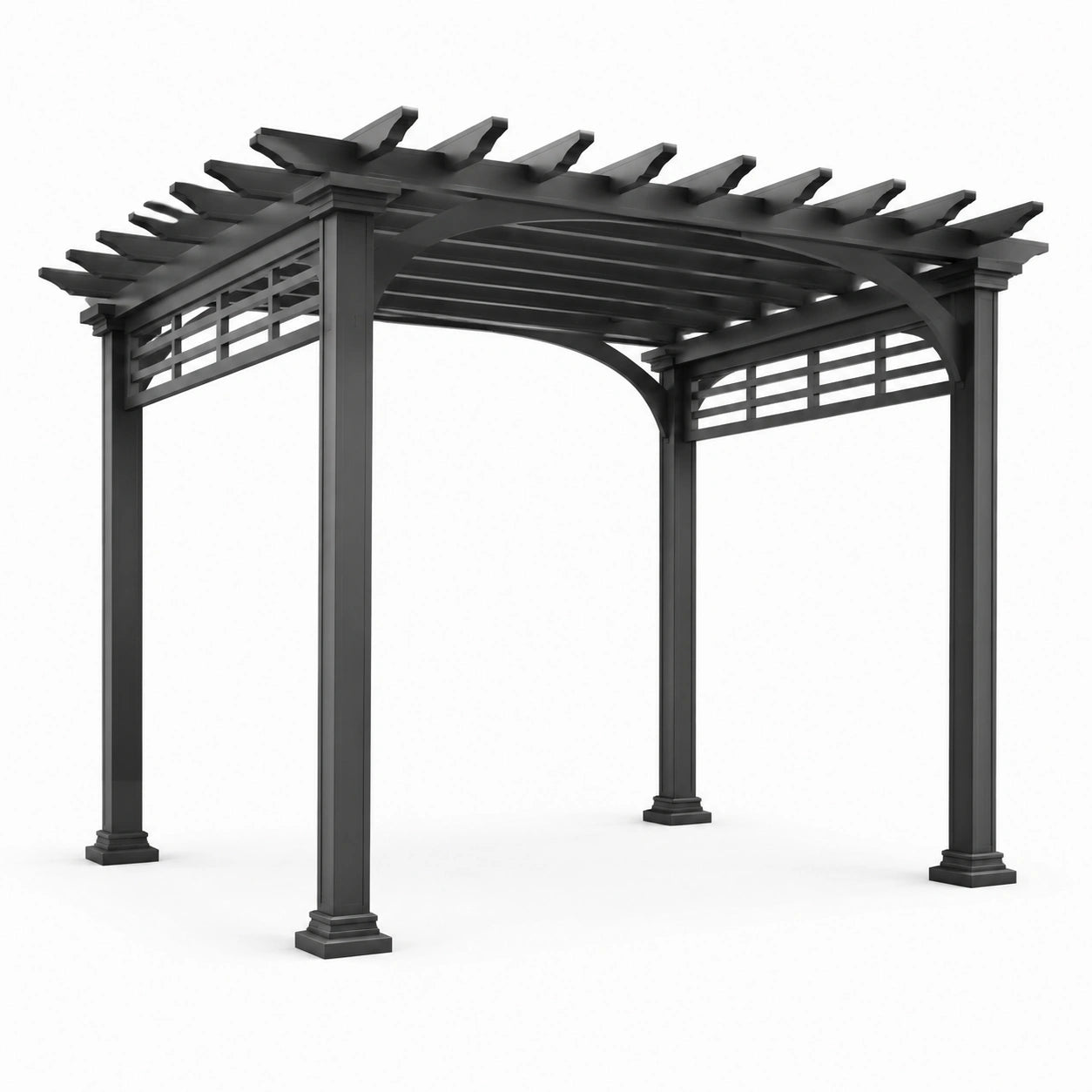 Gartenpergola Aluminium 3x3m Schwarz