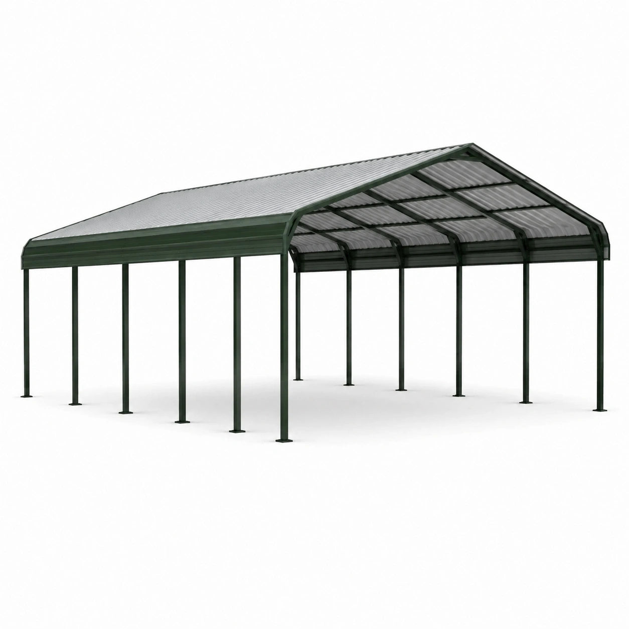 Stahl Carport mit grünem Dach 600x300x280 cm