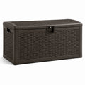 Kunststoff Gartenbox mit Rattanoptik Braun