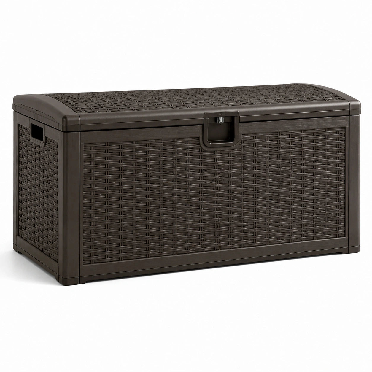 Kunststoff Gartenbox mit Rattanoptik Braun