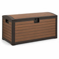 Kunststoff Gartenbox Holzoptik Braun Schwarz 117x45x57 cm