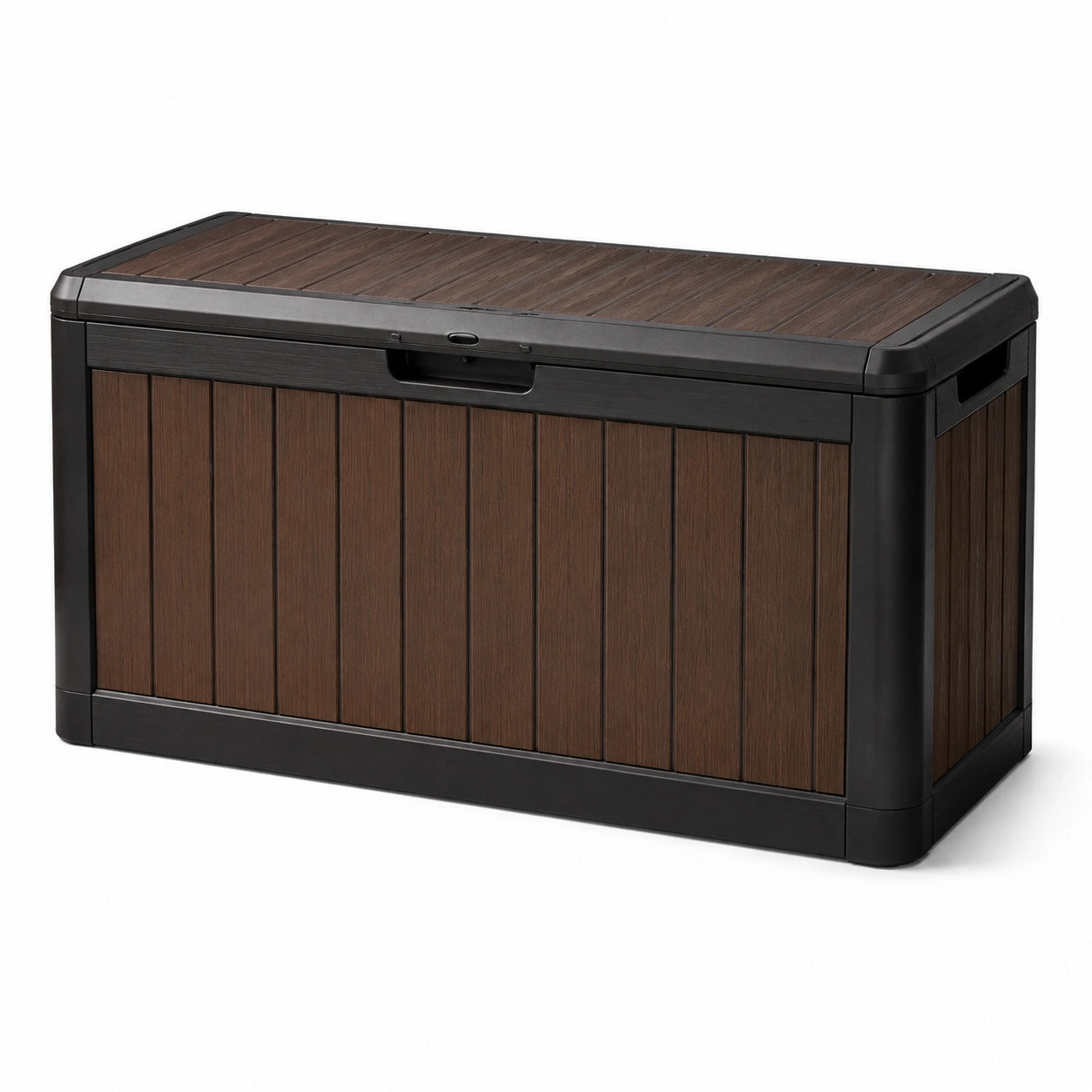 Kunststoff-Gartenbox in Holzoptik Braun 120x60x60 cm