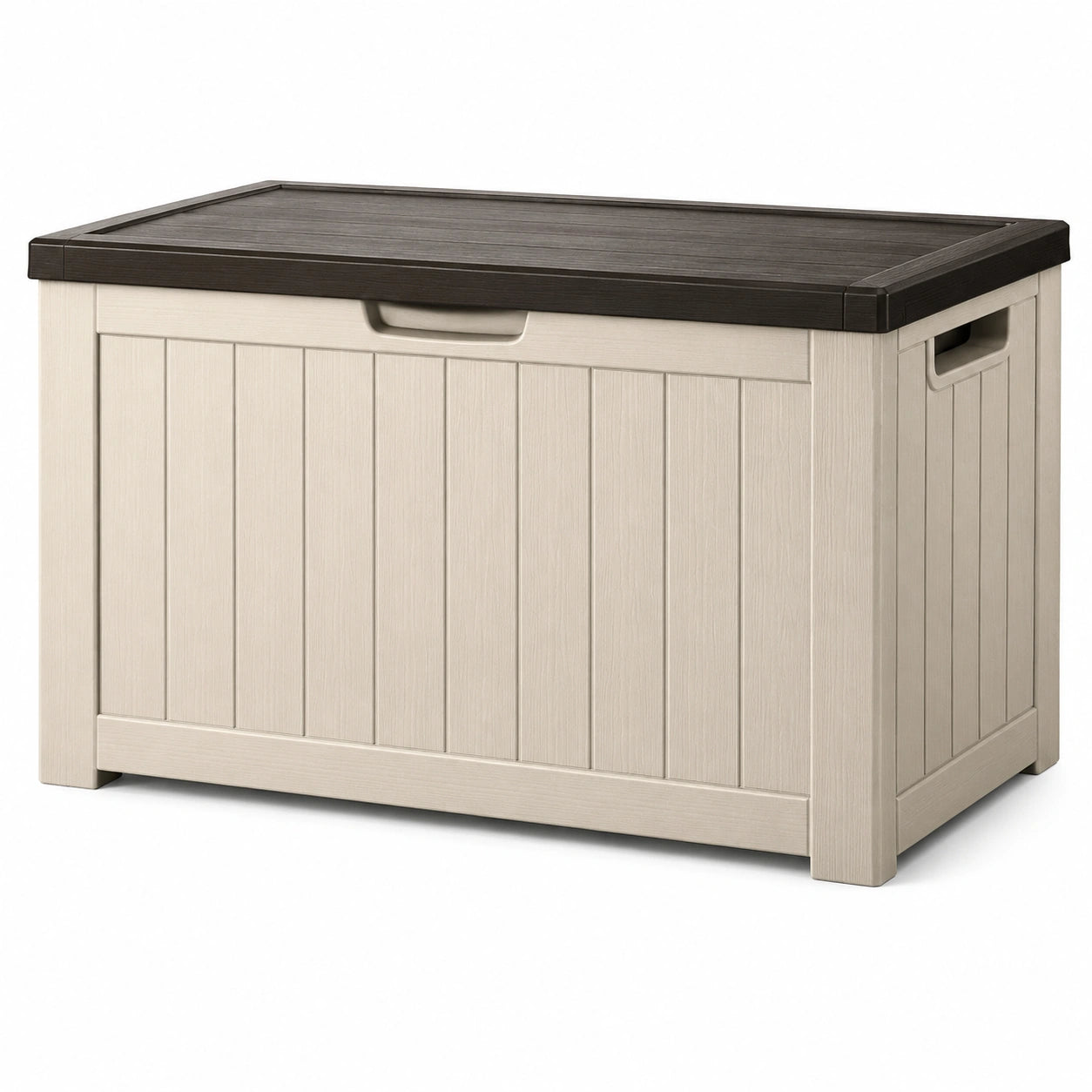 Gartenbox aus Kunststoff Beige/Braun 117cm x 45cm x 57cm