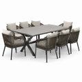 Outdoor Essgruppe Aluminium Tisch mit Keramikplatte und 8 Stühlen