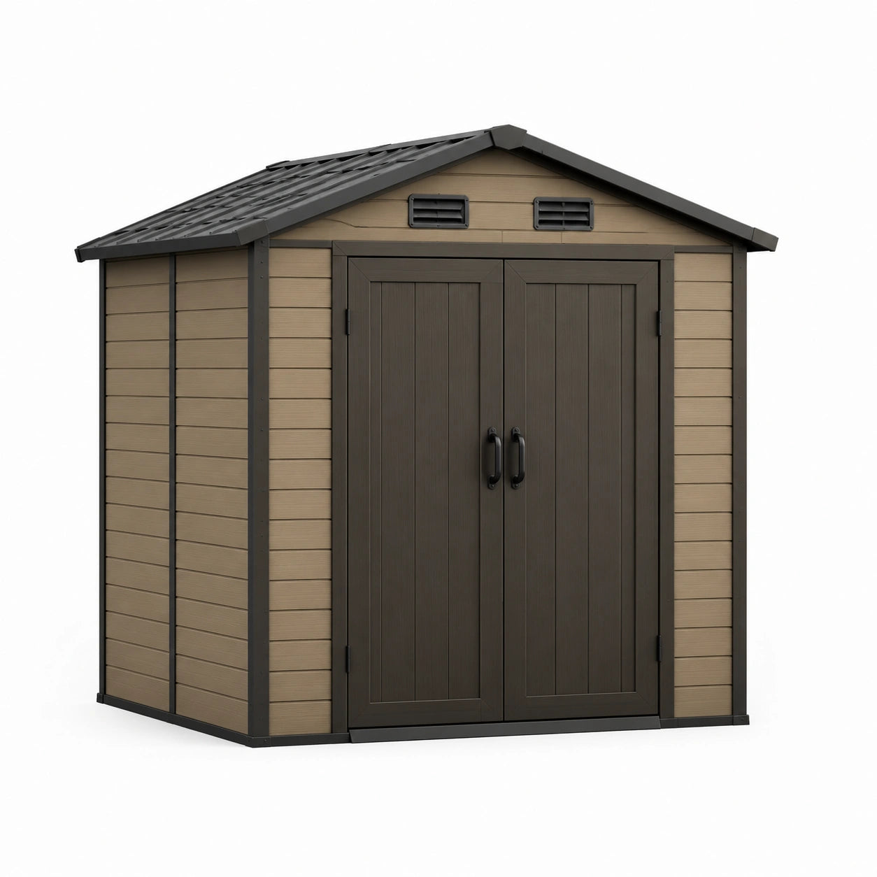 Kunststoff Gartenhaus Polypropylen Braun/Schwarz 230x190x215 cm