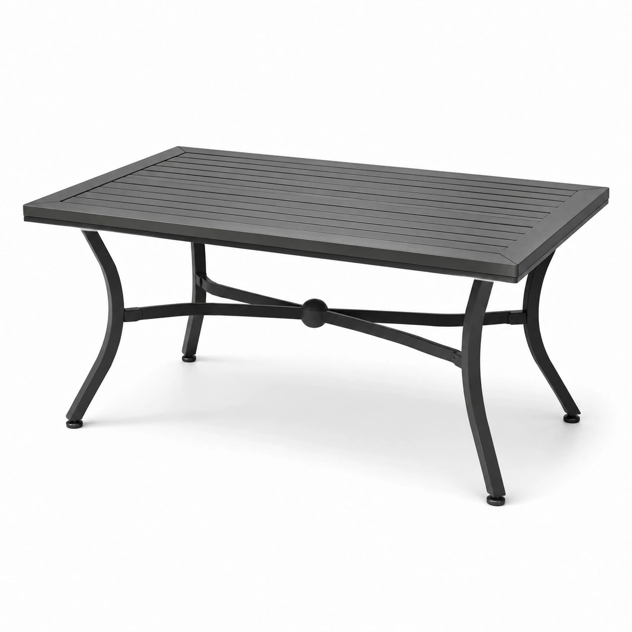 Rechteckiger Aluminium Gartentisch Anthrazit 120x60x45 cm