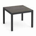 Quadratischer Gartentisch Aluminium Holzoptik Grau 80x80x75 cm