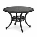 Runder Gartentisch aus Aluminiumguss in Schwarz, Ø120 cm
