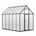 Gewächshaus aus Polycarbonat und Aluminium Schwarz 250 x 190 x 195 cm