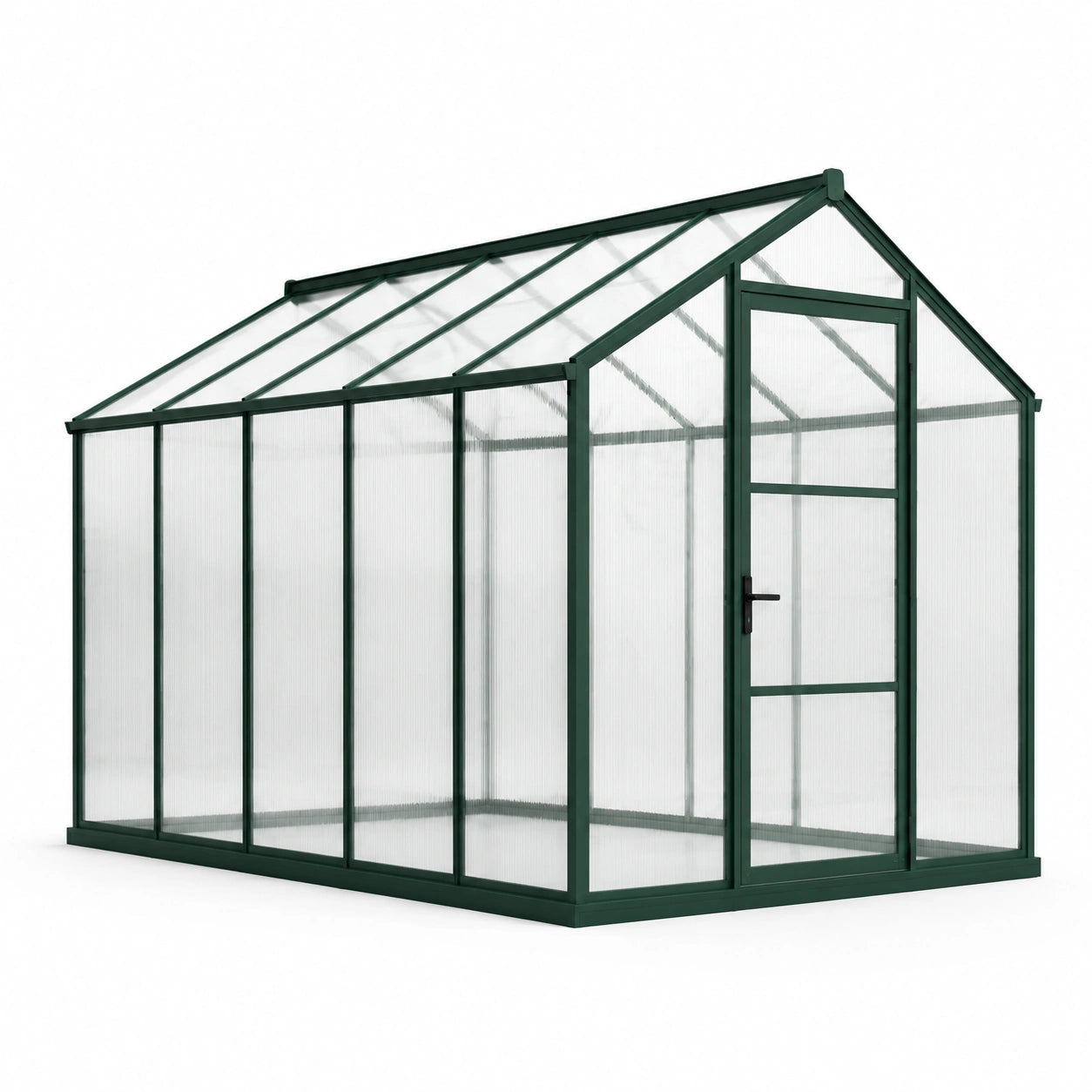 Aluminium und Polycarbonat Gewächshaus 250x190x195cm Grün/Transparent