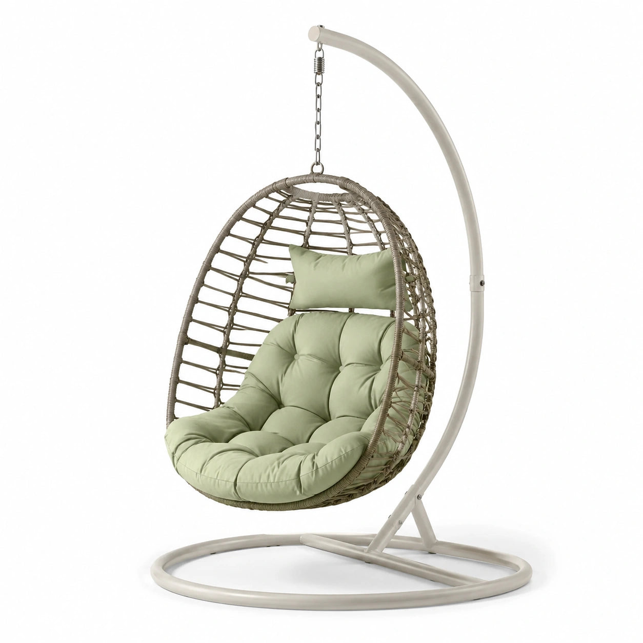 Hängesessel aus Metall und Rattan mit Polyesterkissen 150x100x100 cm