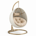 Hängesessel aus Fiberglas und Metall Beige