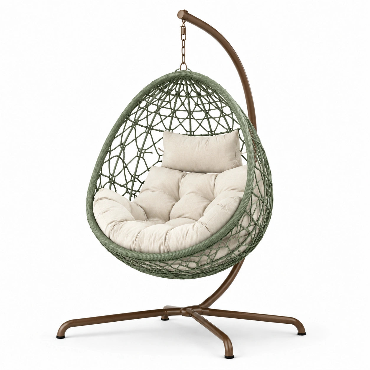 Hängesessel Polyethylen-Rattan Stahl grün